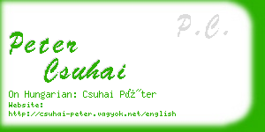 peter csuhai business card